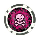 Pink Skull Star Splatter Poker Chip Card Guard