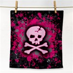 Pink Skull Star Splatter Face Towel