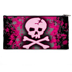 Pink Skull Star Splatter Pencil Case from ArtsNow.com Back