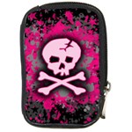 Pink Skull Star Splatter Compact Camera Leather Case