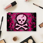 Pink Skull Star Splatter Cosmetic Bag (Medium)