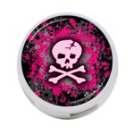 Pink Skull Star Splatter 4-Port USB Hub (One Side)