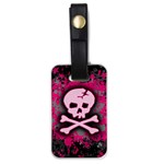 Pink Skull Star Splatter Luggage Tag (one side)