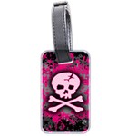 Pink Skull Star Splatter Luggage Tag (two sides)