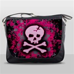 Pink Skull Star Splatter Messenger Bag