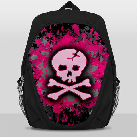 Pink Skull Star Splatter Backpack Bag from ArtsNow.com Front