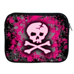 Pink Skull Star Splatter Apple iPad 2/3/4 Zipper Case