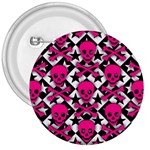 Pink Skulls & Stars 3  Button