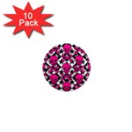 Pink Skulls & Stars 1  Mini Magnet (10 pack) 