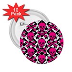 Pink Skulls & Stars 2.25  Button (10 pack)