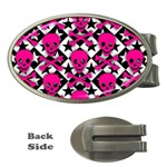 Pink Skulls & Stars Money Clip (Oval)