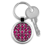 Pink Skulls & Stars Key Chain (Round)