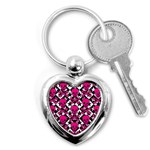 Pink Skulls & Stars Key Chain (Heart)