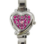 Pink Skulls & Stars Heart Italian Charm Watch