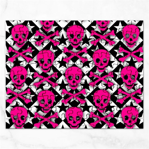 Pink Skulls & Stars Jigsaw Puzzle (Rectangular) from ArtsNow.com Front