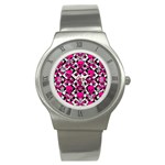 Pink Skulls & Stars Stainless Steel Watch