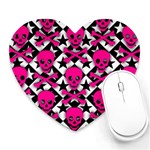 Pink Skulls & Stars Mousepad (Heart)