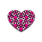 Pink Skulls & Stars Rubber Coaster (Heart)