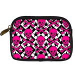 Pink Skulls & Stars Digital Camera Leather Case