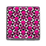 Pink Skulls & Stars Memory Card Reader with Storage (Square)