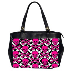 Pink Skulls & Stars Oversize Office Handbag (Two Sides) from ArtsNow.com Front