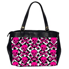 Pink Skulls & Stars Oversize Office Handbag (Two Sides) from ArtsNow.com Back
