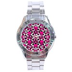 Pink Skulls & Stars Stainless Steel Analogue Men’s Watch