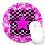 Pink Star Round Mousepad