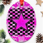 Pink Star Ornament (Oval)