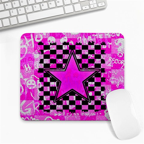Pink Star Large Mousepad from ArtsNow.com Front