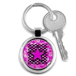 Pink Star Key Chain (Round)