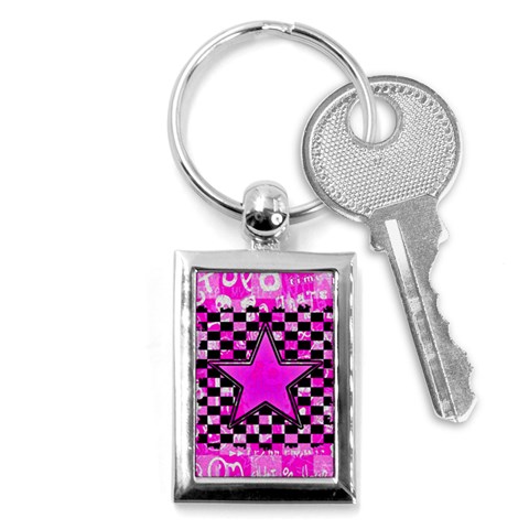 Pink Star Key Chain (Rectangle) from ArtsNow.com Front