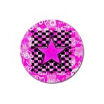 Pink Star Magnet 3  (Round)