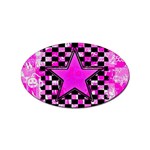 Pink Star Sticker Oval (10 pack)