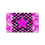 Pink Star Sticker Rectangular (10 pack)