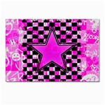 Pink Star Postcard 5  x 7 