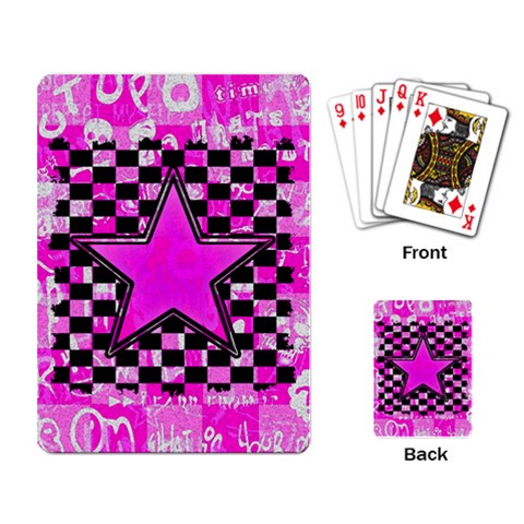 Pink Star Playing Cards Single Design from ArtsNow.com Back