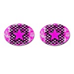 Pink Star Cufflinks (Oval)