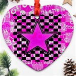 Pink Star Heart Ornament (Two Sides)