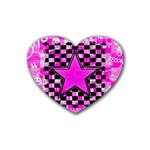 Pink Star Rubber Coaster (Heart)