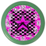 Pink Star Color Wall Clock