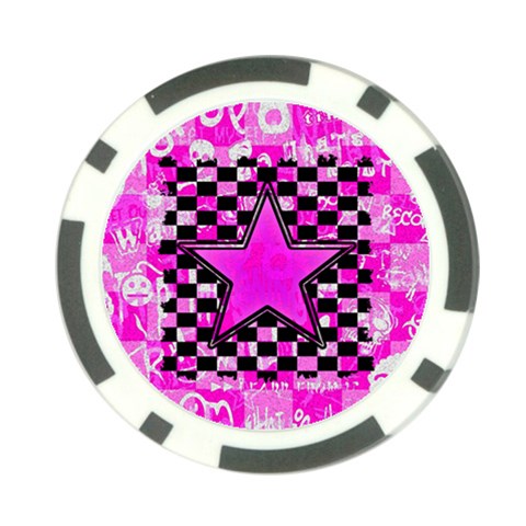 Pink Star Poker Chip Card Guard (10 pack) from ArtsNow.com Front