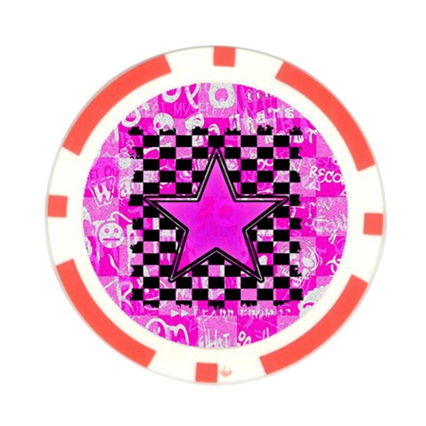 Pink Star Poker Chip Card Guard (10 pack) from ArtsNow.com Front