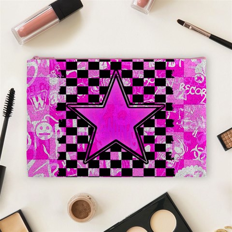 Pink Star Cosmetic Bag (Large) from ArtsNow.com Front