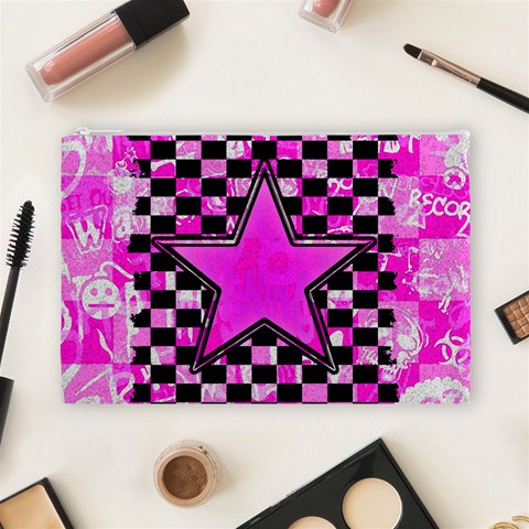Pink Star Cosmetic Bag (Large) from ArtsNow.com Front