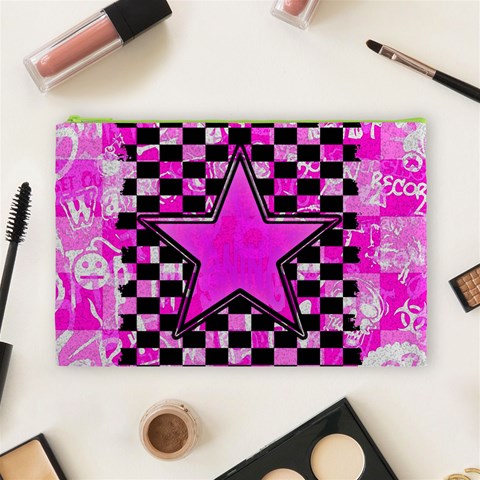 Pink Star Cosmetic Bag (Large) from ArtsNow.com Front