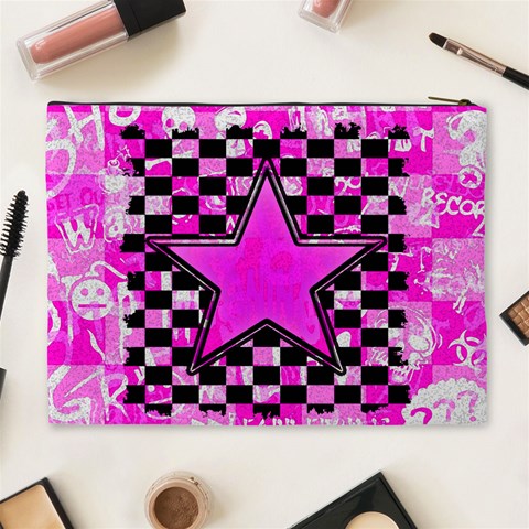 Pink Star Cosmetic Bag (XL) from ArtsNow.com Back