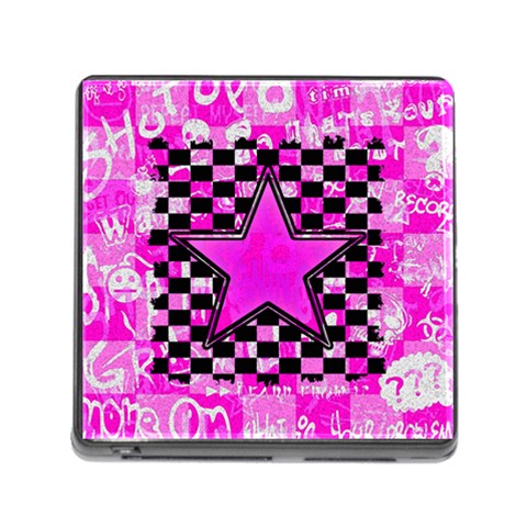 Pink Star Memory Card Reader with Storage (Square) from ArtsNow.com Front