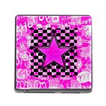 Pink Star Memory Card Reader with Storage (Square)