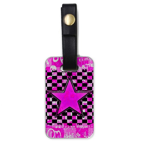 Pink Star Luggage Tag (one side) from ArtsNow.com Front